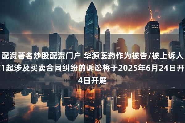 配资著名炒股配资门户 华源医药作为被告/被上诉人的1起涉及买卖合同纠纷的诉讼将于2025年6月24日开庭